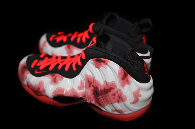 Nouveau Nike Air Foamposite One Chaussures Hommes Blanc Rouge (2)